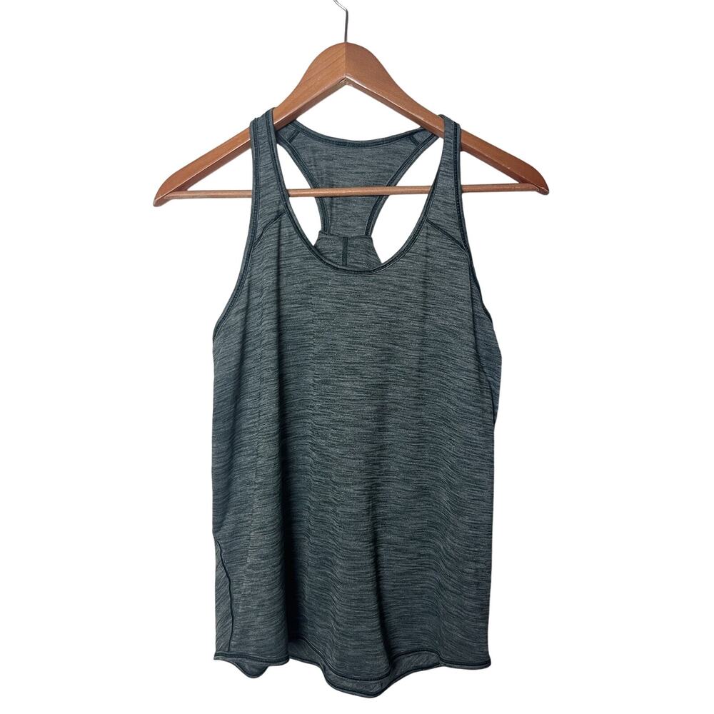 Lululemon Twist Back Racerback Tank Top Heathered Teal Blue Women’s Sz Medium